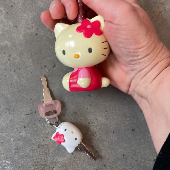 Vintage Sanrio Hello Kitty pink glitter cable bike lock Japan - Picture 11 of 12